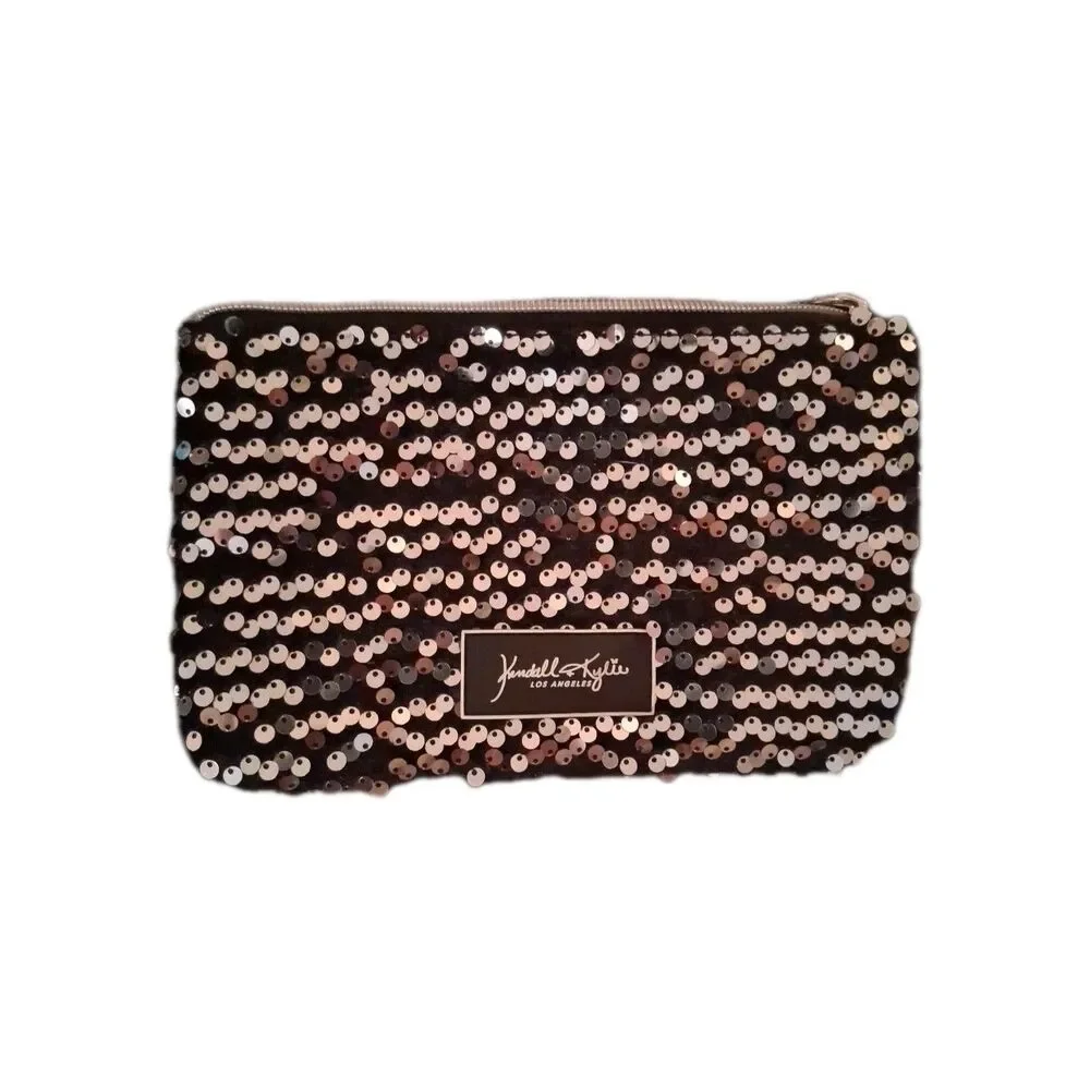 Kendall + Kylie Los Angeles Women's Makeup‎ Bag  Silver Black